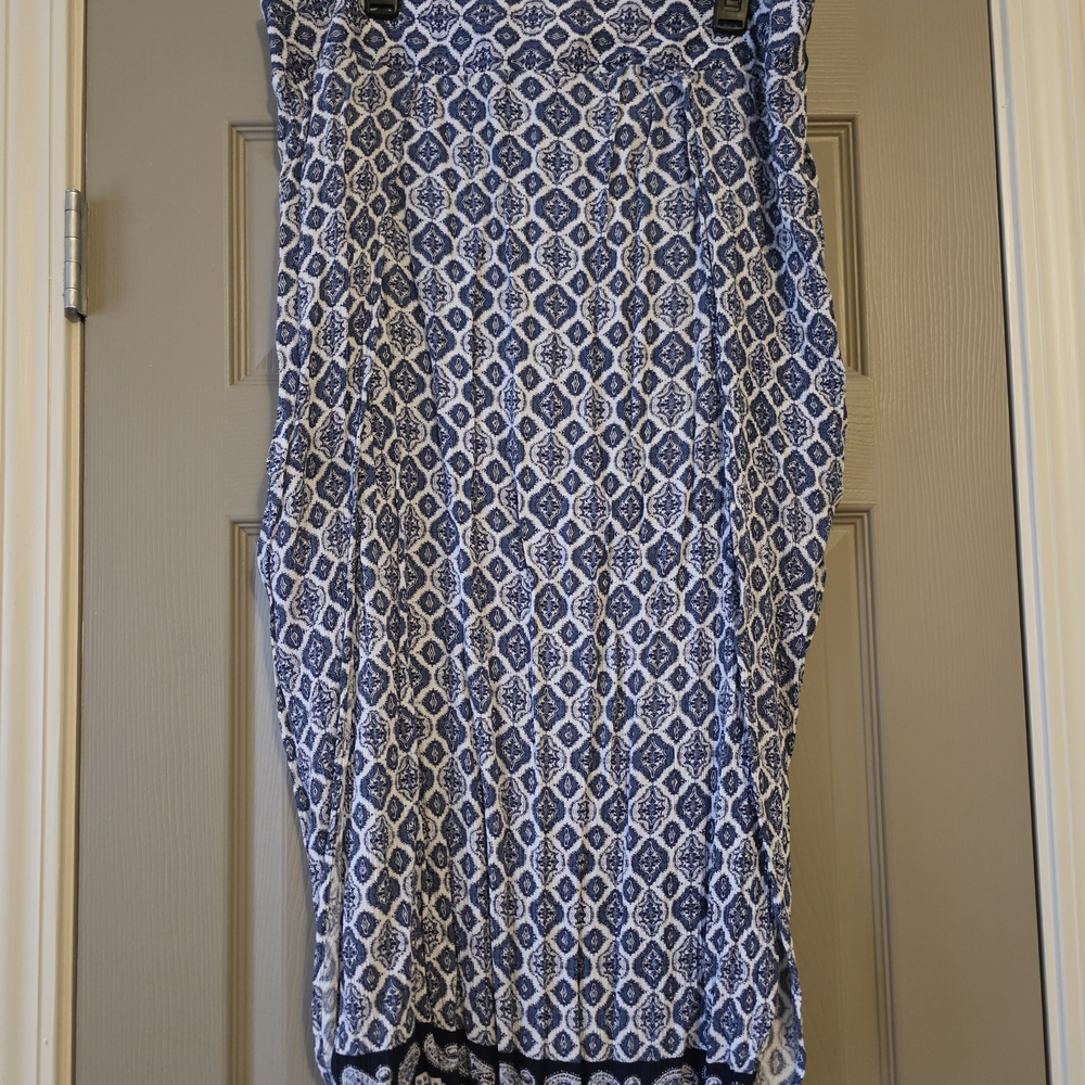 Faded Glory Blue and White Maxi Skirt